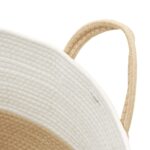 Panier de rangement beige et blanc Ø51x33 cm coton – Image 4