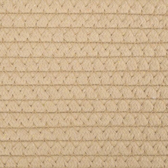Panier de rangement beige et blanc Ø51x33 cm coton – Image 5