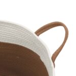 Panier de rangement marron et blanc Ø40x35 cm coton – Image 4