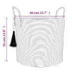 Panier de rangement marron et blanc Ø40x35 cm coton – Image 7