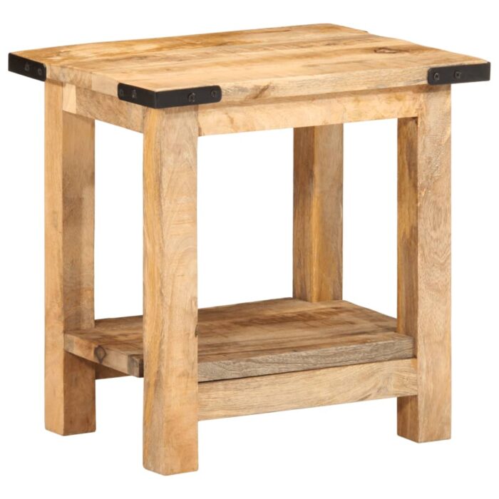 Table d'appoint 40x30x40 cm bois massif de manguier brut – Image 1