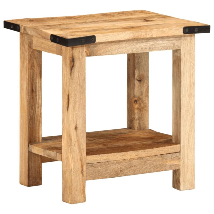 Table d'appoint 40x30x40 cm bois massif de manguier brut – Image 10