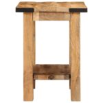 Table d'appoint 40x30x40 cm bois massif de manguier brut – Image 2