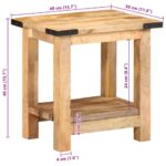 Table d'appoint 40x30x40 cm bois massif de manguier brut – Image 8