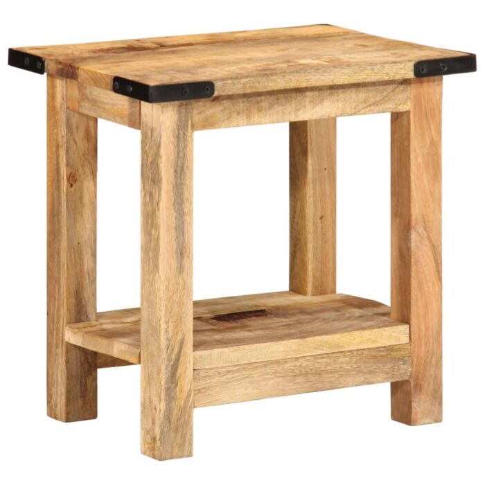 Table d'appoint 40x30x40 cm bois massif de manguier brut – Image 9