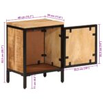 Table de chevet 40x30x52,5 cm bois de manguier massif brut – Image 10