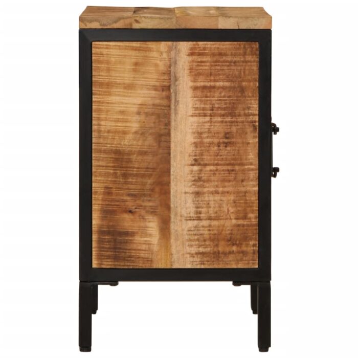 Table de chevet 40x30x52,5 cm bois de manguier massif brut – Image 3