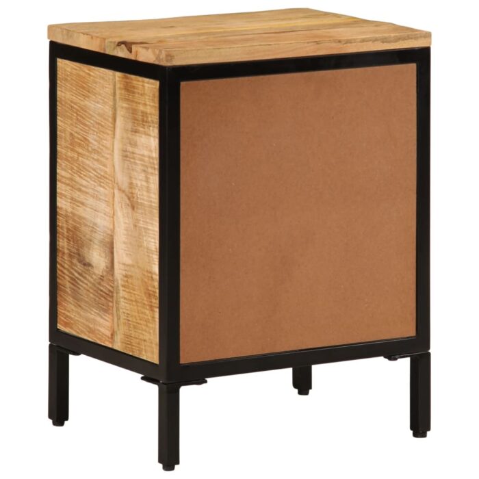 Table de chevet 40x30x52,5 cm bois de manguier massif brut – Image 4