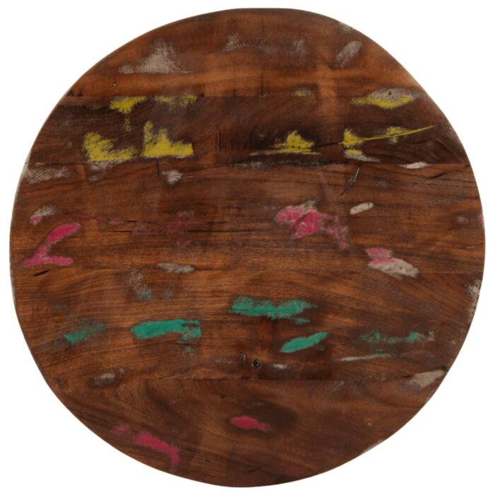 Dessus de table Ø 60x3,8 cm rond bois massif de récupération – Image 1