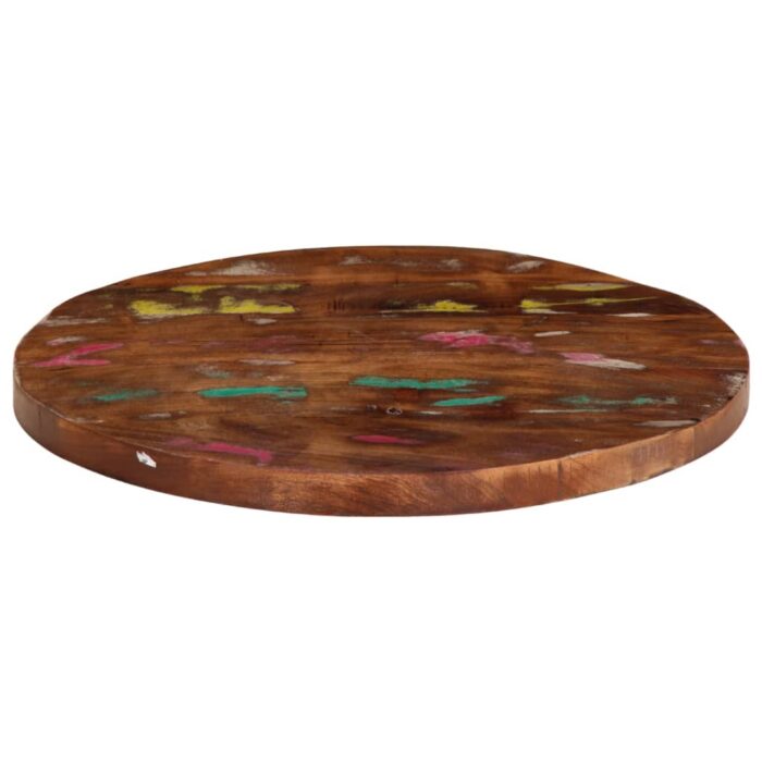 Dessus de table Ø 60x3,8 cm rond bois massif de récupération – Image 2