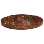 Dessus de table Ø 60x3,8 cm rond bois massif de récupération – Image 3