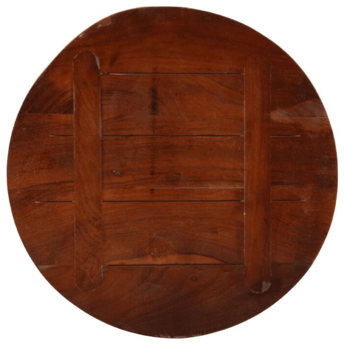 Dessus de table Ø 60x3,8 cm rond bois massif de récupération – Image 4