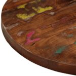 Dessus de table Ø 60x3,8 cm rond bois massif de récupération – Image 5