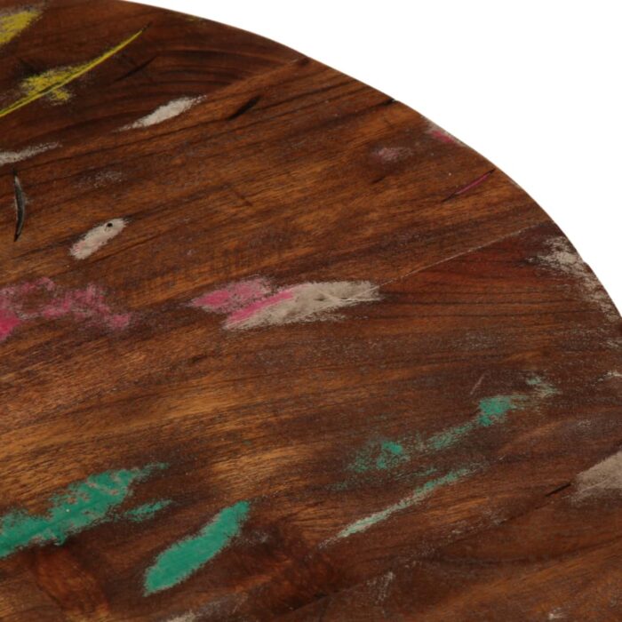 Dessus de table Ø 60x3,8 cm rond bois massif de récupération – Image 6