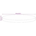 Dessus de table Ø 60x3,8 cm rond bois massif de récupération – Image 7