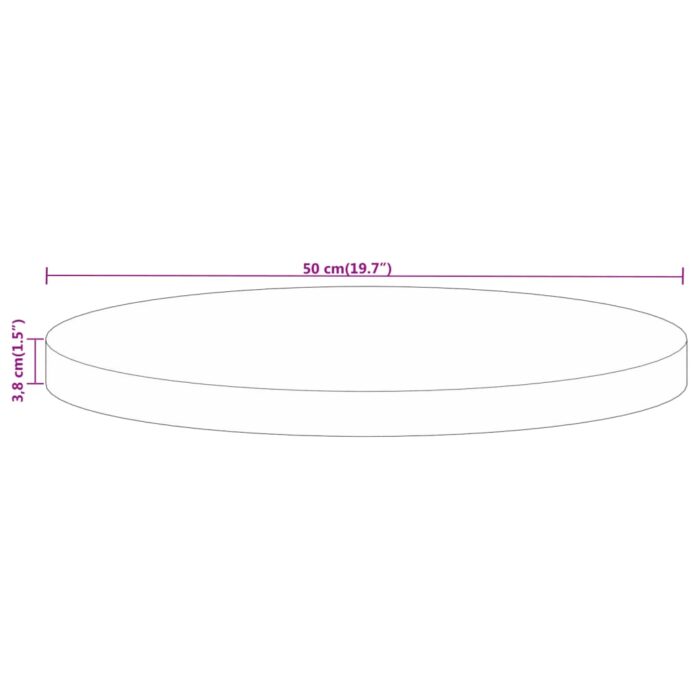 Dessus de table Ø 50x3,8 cm rond bois de manguier massif – Image 7