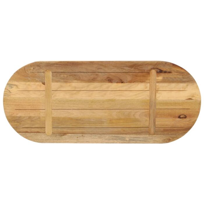 Dessus de table 80x40x2,5 cm ovale bois massif de manguier brut – Image 4