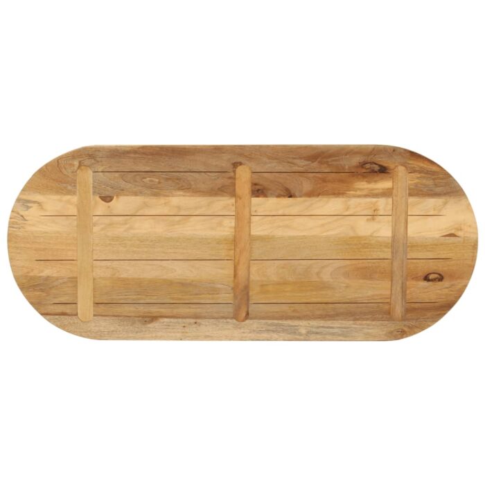 Dessus de table 100x40x2,5cm ovale bois massif de manguier brut – Image 4