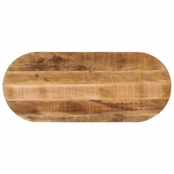 Dessus de table 80x40x3,8 cm ovale bois massif de manguier brut – Image 1