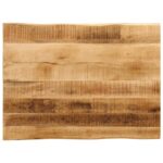Dessus de table bord vivant 80x60x2,5 cm bois de manguier brut
