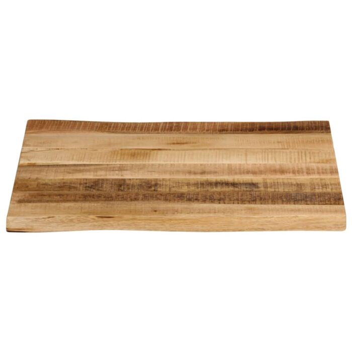Dessus de table bord vivant 80x80x2,5 cm bois de manguier brut – Image 2