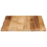 Dessus de table bord vivant 40x40x3,8 cm bois de manguier brut – Image 3
