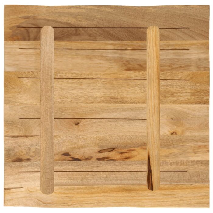 Dessus de table bord vivant 40x40x3,8 cm bois de manguier brut – Image 4