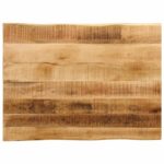 Dessus de table bord vivant 70x60x3,8 cm bois de manguier brut