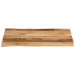 Dessus de table bord vivant 90x60x3,8 cm bois de manguier brut – Image 2