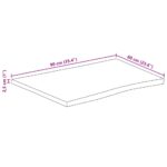 Dessus de table 90x60x2,5 cm bord vivant bois massif manguier – Image 8