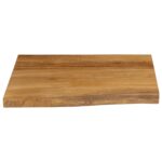 Dessus de table 60x60x3,8 cm bord vivant bois massif manguier – Image 2