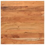 Dessus de table 70x70x3,8 cm carré bois massif d'acacia