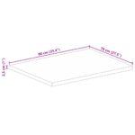 Dessus de table 90x70x2,5 cm rectangulaire bois massif récupéré – Image 8