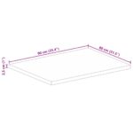 Dessus de table 90x80x2,5 cm rectangulaire bois massif récupéré – Image 8