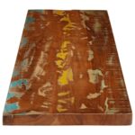 Dessus de table 140x20x3,8cm rectangulaire bois massif récupéré – Image 3