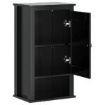 Armoire murale de salle de bain BERG noir bois de pin massif – Image 2