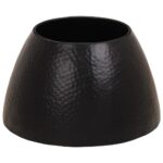 Table basse martelée en aluminium Ø 50x30 cm noir – Image 2