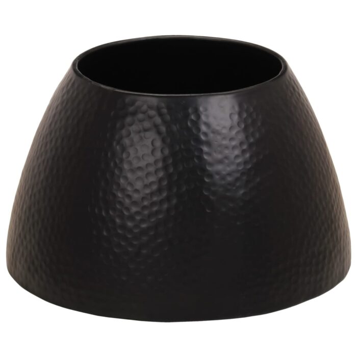 Table basse martelée en aluminium Ø 50x30 cm noir – Image 2