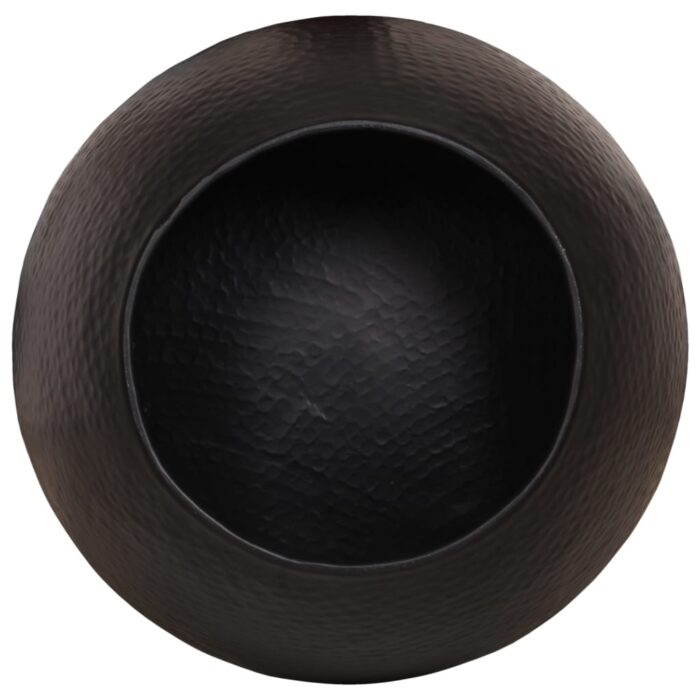 Table basse martelée en aluminium Ø 50x30 cm noir – Image 4