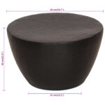 Table basse martelée en aluminium Ø 50x30 cm noir – Image 8