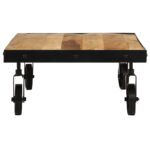 Table basse avec roulettes bois de manguier massif 100x55x26 cm – Image 2