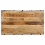 Table basse avec roulettes bois de manguier massif 100x55x26 cm – Image 3