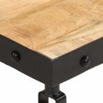 Table basse avec roulettes bois de manguier massif 100x55x26 cm – Image 4