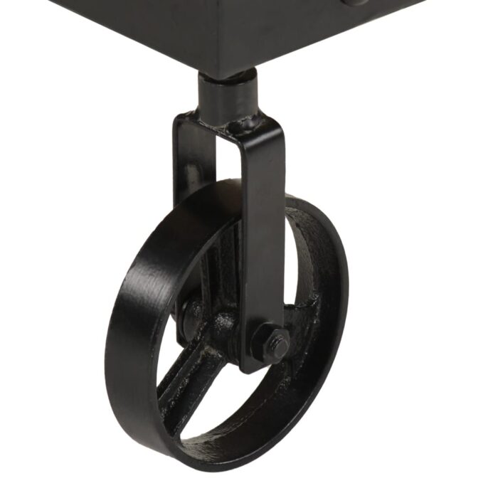 Table basse avec roulettes bois de manguier massif 100x55x26 cm – Image 5