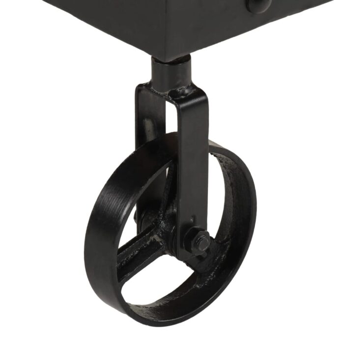 Table basse roulettes bois de récupération massif 100x55x26 cm – Image 5