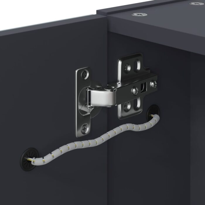 Armoire de salle de bain à miroir avec LED gris 45x13x52 cm – Image 7