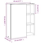Armoire de salle de bain à miroir avec LED noir 45x13x52 cm – Image 10