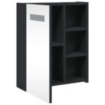 Armoire de salle de bain à miroir avec LED noir 45x13x52 cm – Image 3
