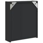 Armoire de salle de bain à miroir avec LED noir 45x13x52 cm – Image 6