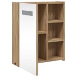 Armoire de salle de bain à miroir avec LED chêne 45x13x52 cm – Image 3